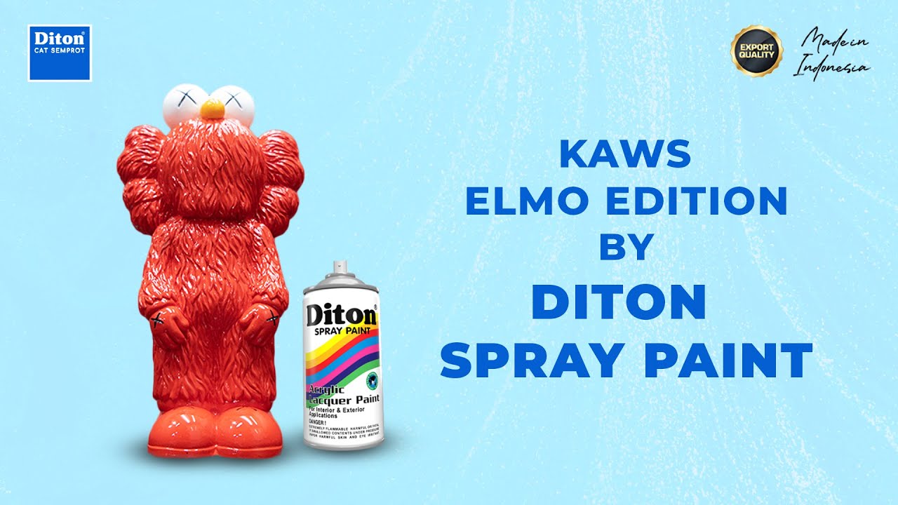 DIY ! (DITON IT YOURSELF) KAWS ELMO EDITION BY DITON SPRAY PAINT WITH SPECIAL RED 886