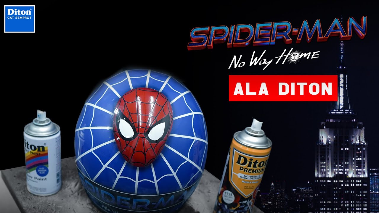 SPIDERMAN NO WAY HOME PAKAI DITON SPRAY PAINT | TUTORIAL REPAINT HELM