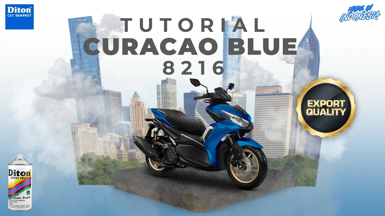 VIRAL WARNA CURACAO BLUE 8216 | VIDEO TUTORIAL DITON SPRAY PAINT