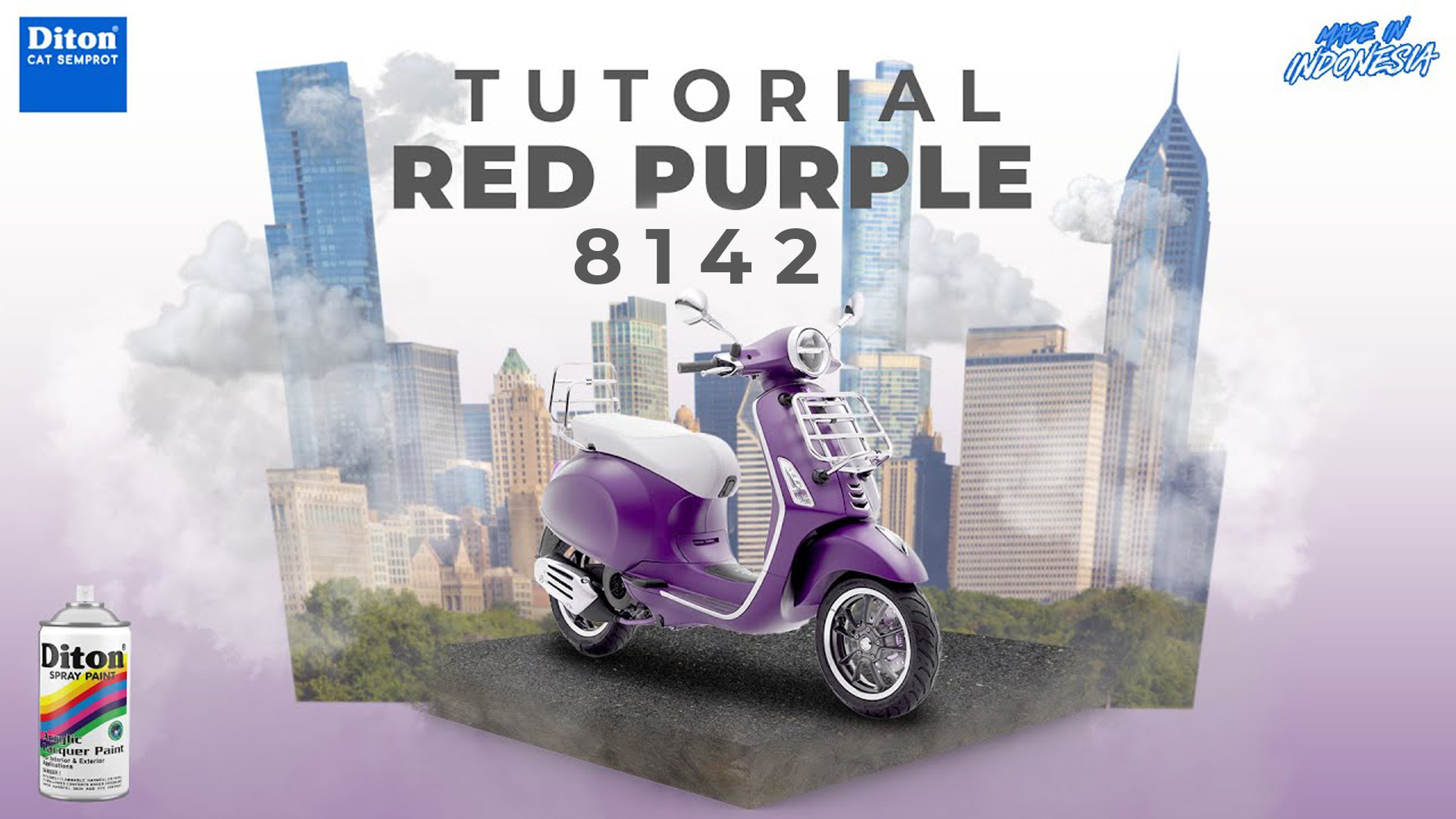 VIRAL WARNA RED PURPLE 8142 | VIDEO TUTORIAL DITON SPRAY PAINT